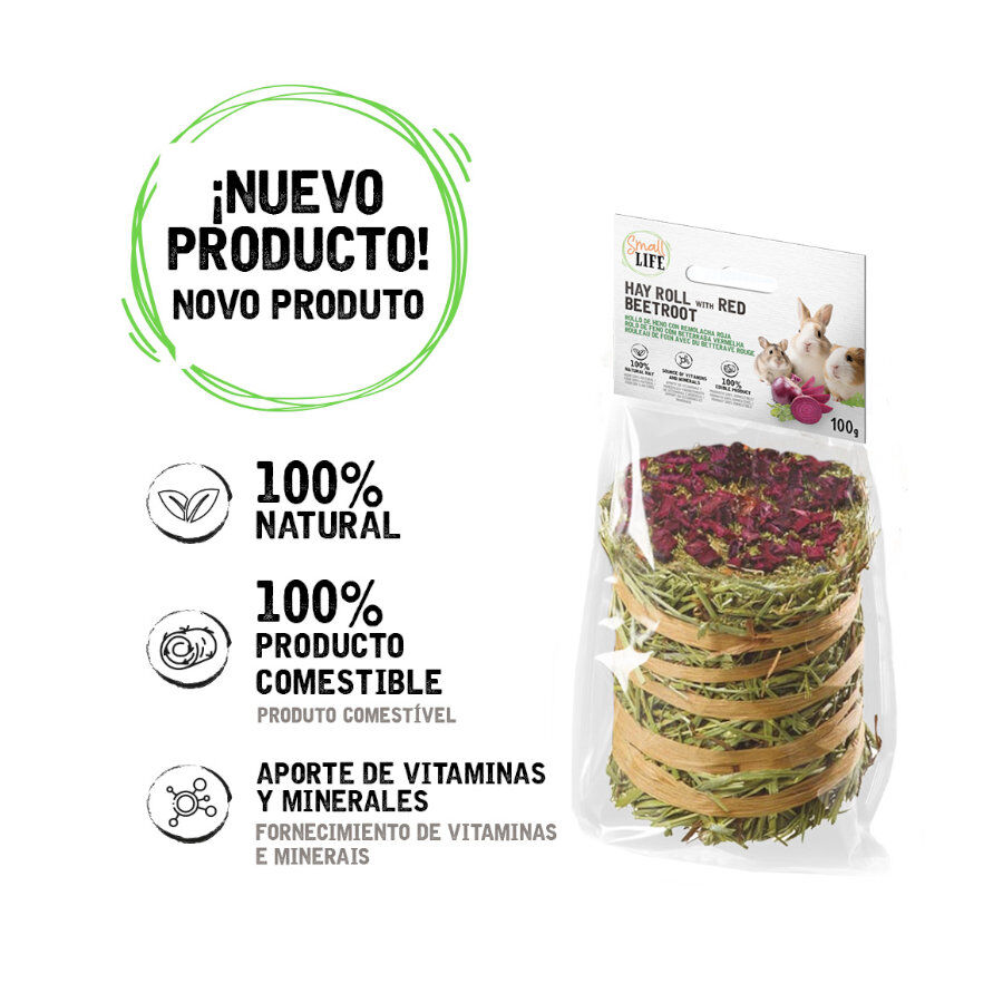 100 g Small Life Rollo de Heno con Remolacha Roja Snack para roedores y conejos, , large Imagen numero 2